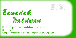 benedek waldman business card